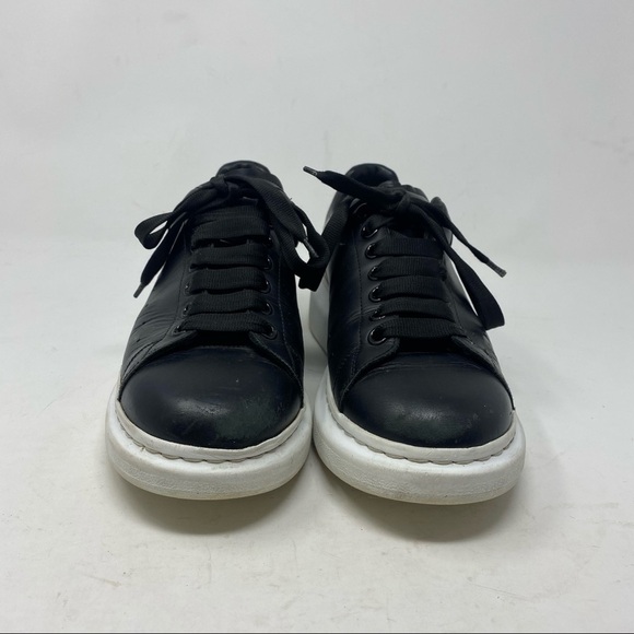 Alexander McQueen Larry Black Leather Platform Sneakers Size 41 - Picture 3 of 13